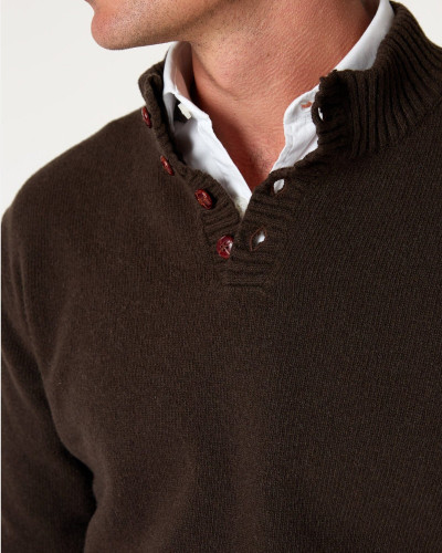 THE LAMBSWOOL BOTONES MARRON MONEGROS