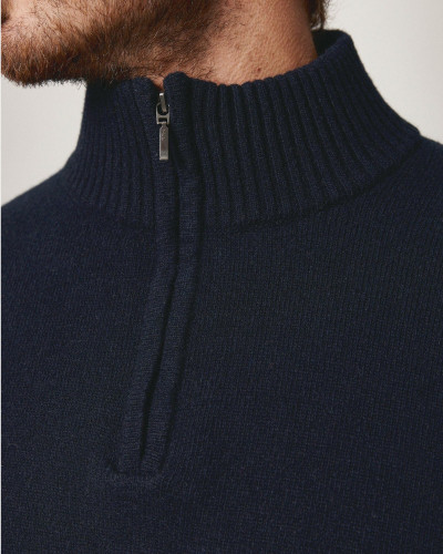THE LAMBSWOOL HALFZIP AZUL MARINO
