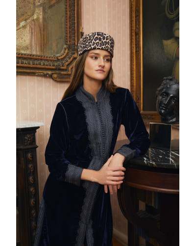 CAFTAN TERCIOPELO AZUL LARGO