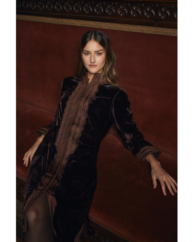 CAFTAN TERCIOPELO MARRON LARGO