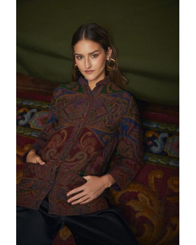 CHAQUETA PAISLEY GRANATE