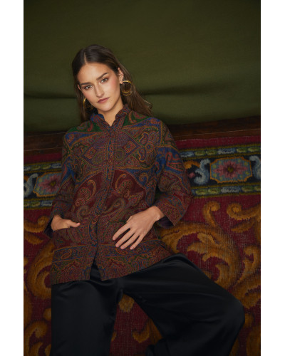 CHAQUETA PAISLEY GRANATE