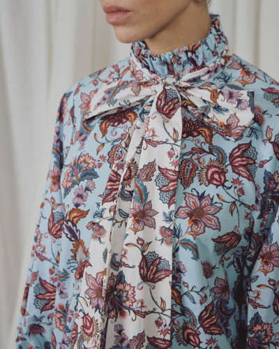 CAMISA LAZO ESTAMPADA AZUL