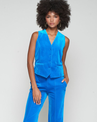 CHALECO TERCIOPELO AZULON