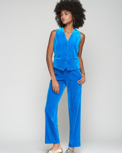 CHALECO TERCIOPELO AZULON