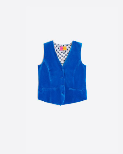 CHALECO TERCIOPELO AZULON