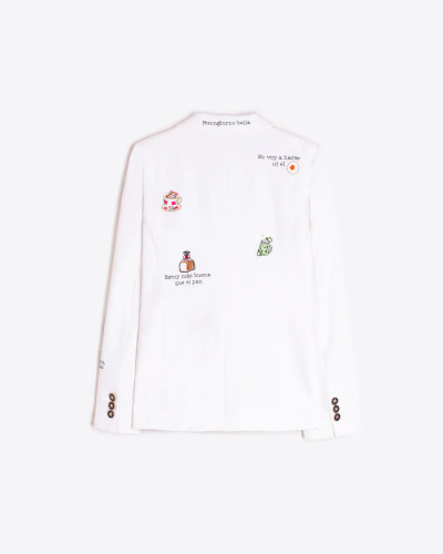 CHAQUETA BLANCA BORDADOS BONJOUR