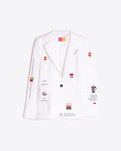 CHAQUETA BLANCA BORDADOS BONJOUR