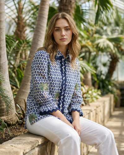 CAMISA IKAT PALMERAS