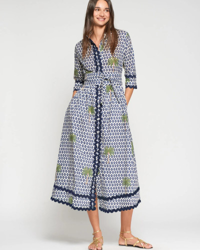 VESTIDO IKAT PALMERAS