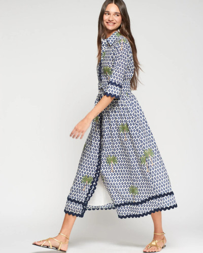 VESTIDO IKAT PALMERAS