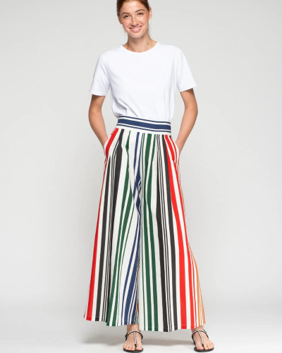 PANTALÓN PINZAS RAYAS MULTICOLOR