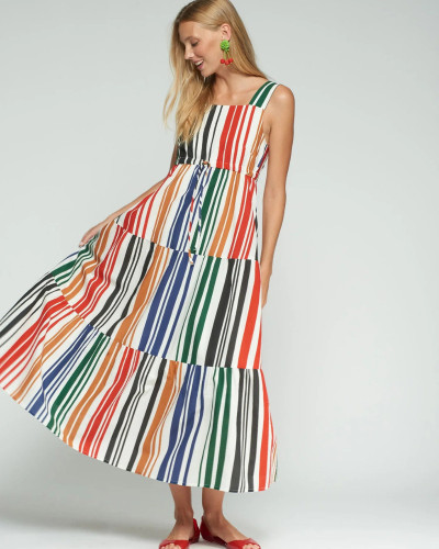 VESTIDO TIRANTES RAYAS MULTICOLOR