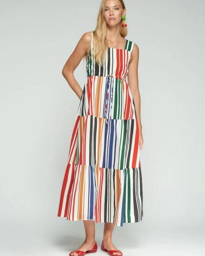 VESTIDO TIRANTES RAYAS MULTICOLOR