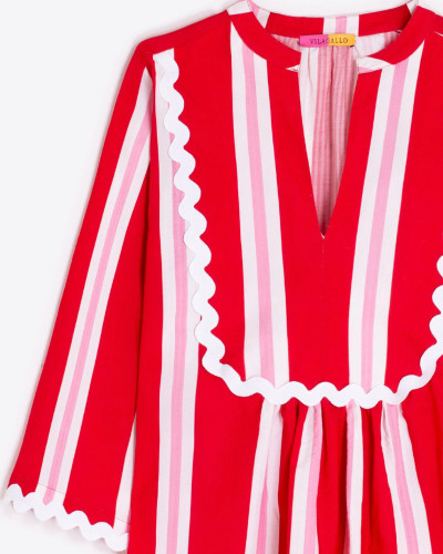 CAMISA RAYAS ROJAS ONDULINA