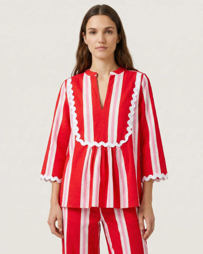 CAMISA RAYAS ROJAS ONDULINA