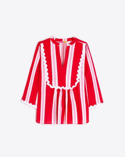 CAMISA RAYAS ROJAS ONDULINA