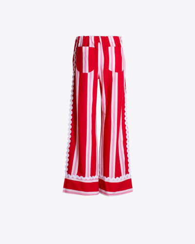 PANTALÓN RECTO RAYAS ROJAS