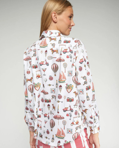 CAMISA BLANCA ESTAMPADO VINTAGE