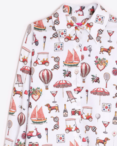 CAMISA BLANCA ESTAMPADO VINTAGE