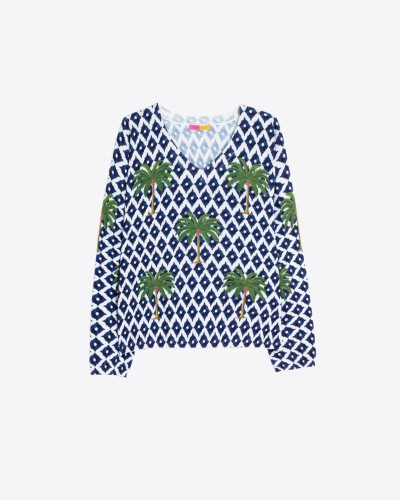 JERSEY AZUL IKAT PALMERAS