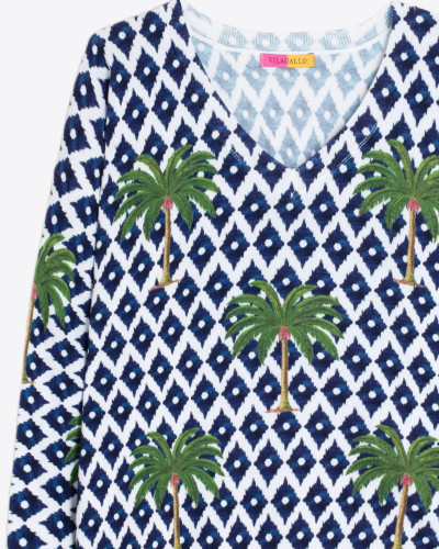 JERSEY AZUL IKAT PALMERAS