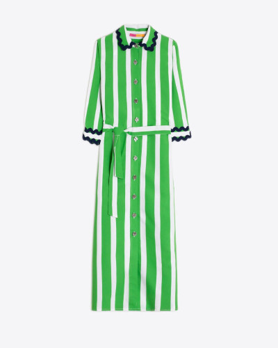 VESTIDO CAMISERO RAYAS VERDE