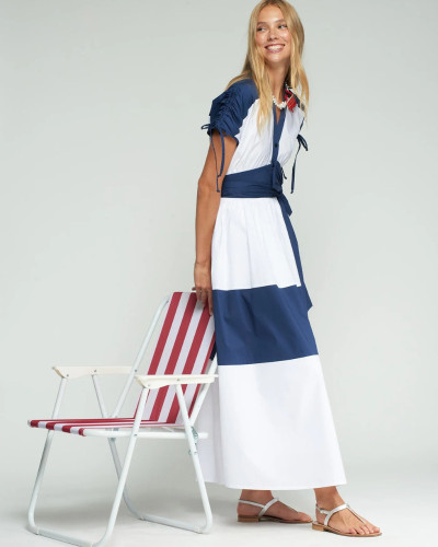 VESTIDO BLANCO Y MARINO