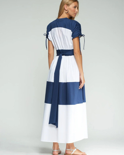 VESTIDO BLANCO Y MARINO