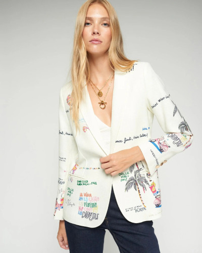 CHAQUETA BLANCA ESTAMPADO QUIRKY
