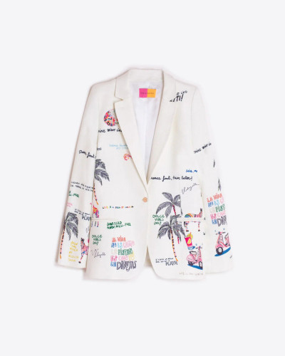 CHAQUETA BLANCA ESTAMPADO QUIRKY