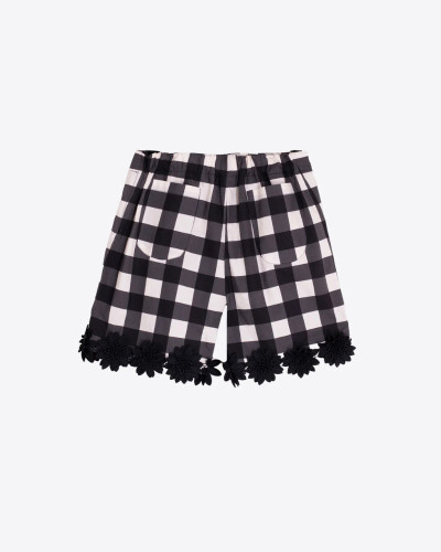 PANTALÓN CORTO CUADRO VICHY BLANCO Y NEGRO