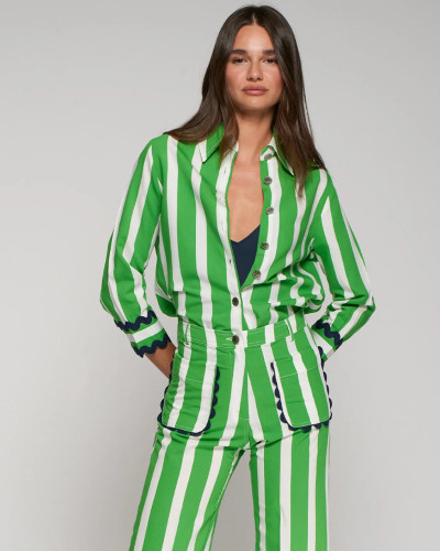 CAMISA RAYAS VERDE