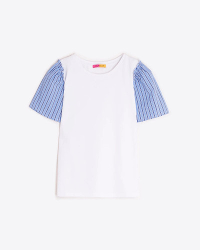 CAMISETA BLANCA MANGA CORTA RAYAS