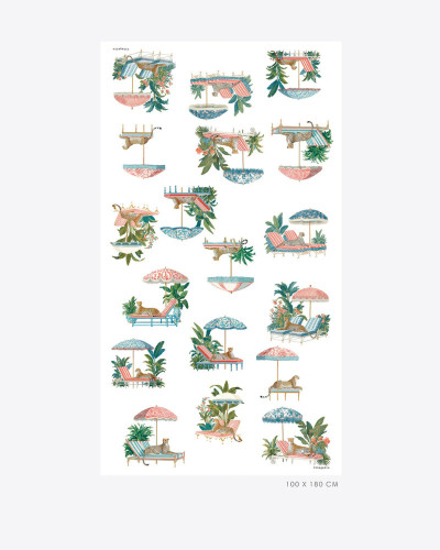 FULAR ESTAMPADO LEOPARDOS Y SOMBRILLAS