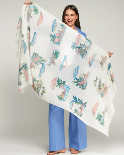 FULAR ESTAMPADO LEOPARDOS Y SOMBRILLAS