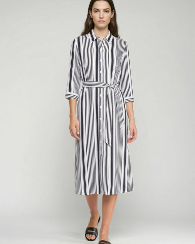 VESTIDO CAMISERO RAYAS NEGRAS