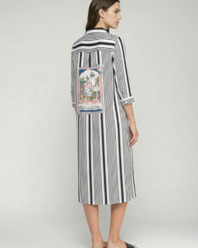 VESTIDO CAMISERO RAYAS NEGRAS