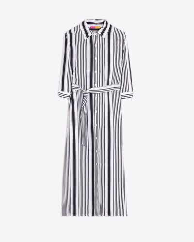 VESTIDO CAMISERO RAYAS NEGRAS