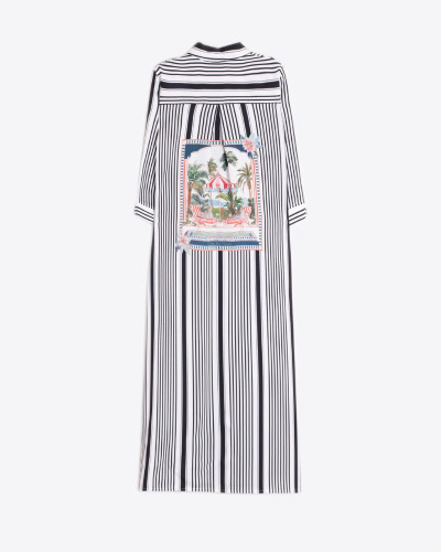 VESTIDO CAMISERO RAYAS NEGRAS