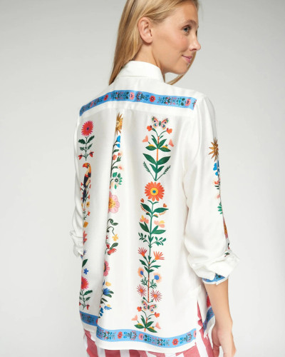 CAMISA BLANCA FLORES VERTICALES