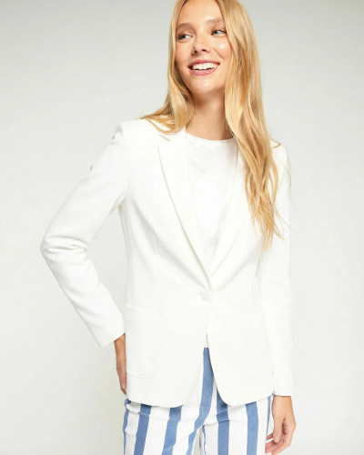 CHAQUETA BLANCA SOLAPA CLÁSICA