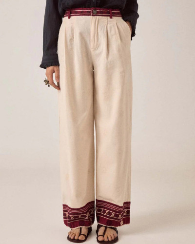 PANTALÓN CREMA CONTRASTES