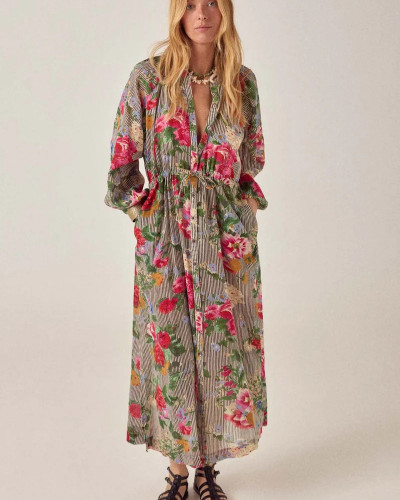 VESTIDO RAYAS Y FLORES