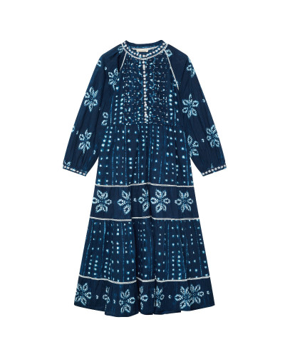 VESTIDO SHIBORI MARINO