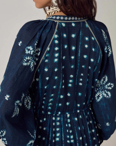 VESTIDO SHIBORI MARINO