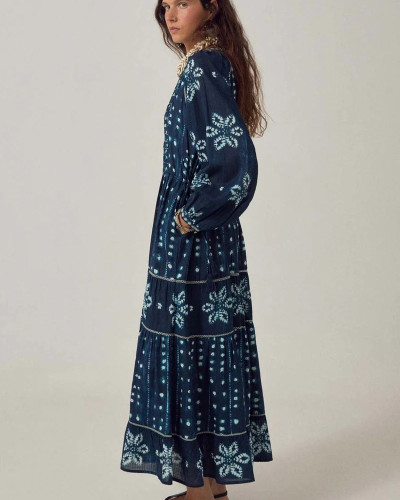 VESTIDO SHIBORI MARINO