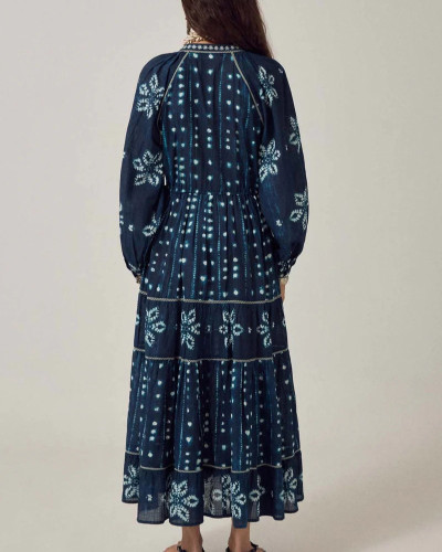 VESTIDO SHIBORI MARINO