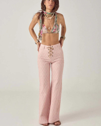 PANTALÓN ROSA CORDONES