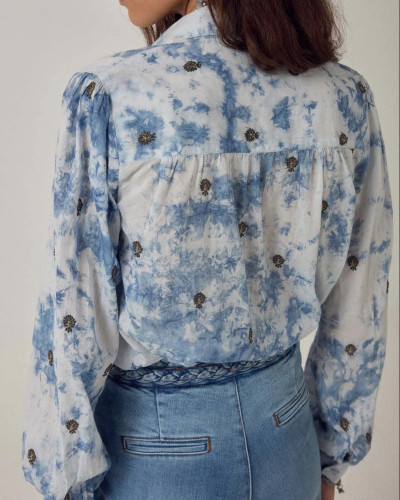 CAMISA AZUL ALGODÓN TEÑIDO